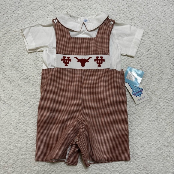 Vive La Fete University of Texas Longhorns Short Overalls Size 4T NWT - Picture 1 of 10